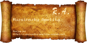 Ruzsinszky Amelita névjegykártya